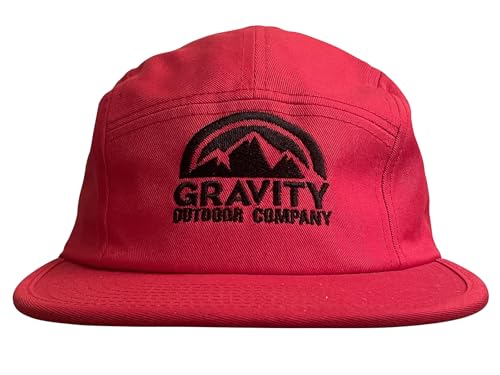 Gravity Outdoor Co. 5 Panel Hat - color: Red/Black