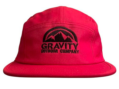 Gravity Outdoor Co. 5 Panel Hat - color: Red/Black