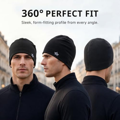 Thermal Skull Cap Men Women Warm Winter Beanie Running Skully - color: Dark Grey