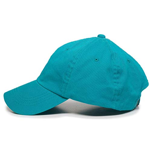 Cat Baseball Cap Embroidered Cotton Adjustable Dad Hat - color: Teal