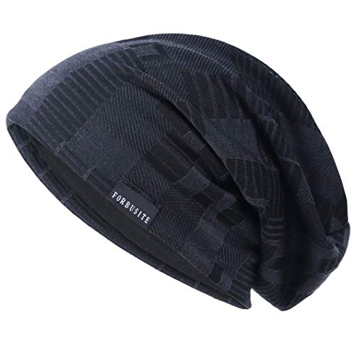 Ruphedy Men Slouchy Beanie Summer Long Oversize Thin Lightweight Skull Cap B011h - color: B403-black, size: One Size