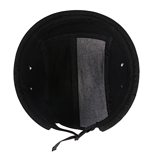 Men Hats Docker Cap Hats Beanie Sailor Cap Worker Hat Rolled Cuff Retro Brimless Hat with Adjustable - color: Xa286-black
