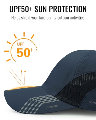 CLAPE Outdoor Sun Visor Hats Lightweight Waterproof Breathable Sports Hat UPF50+ Ultra Thin Cooling Baseball Hats - color: Dark Blue