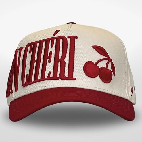 Vintage Fashion Trucker Hat | Men & Women | Trendy Cute Retro Red Caps for Country & Western | Camo Fur Cotton | Snapback - color: Mon Cheri | Dark Red