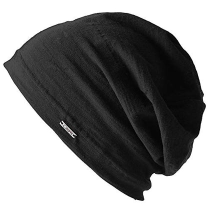 CHARM Cotton Summer Beanie for Men & Women - color: Black