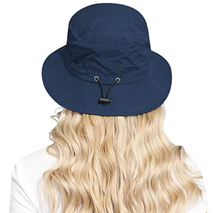 Packable Bucket Hat for Women Waterproof UV Protection Sun Hat - color: Navy