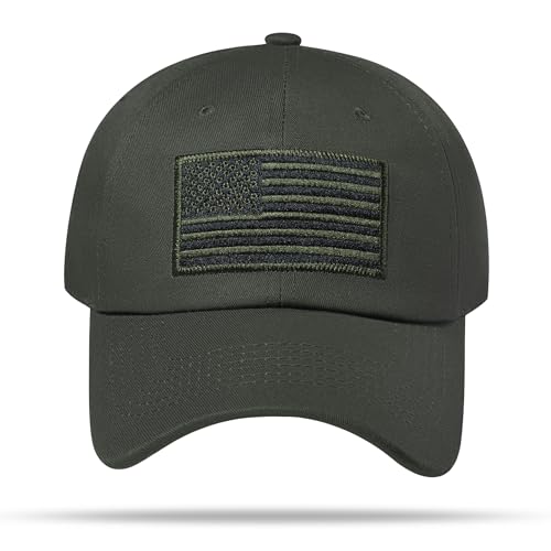 American Flag Hat, Adjustable Fit USA Baseball Cap for Men Women, Dad Hats, Outdoor Ball Caps for Casual Wear - color: Olive