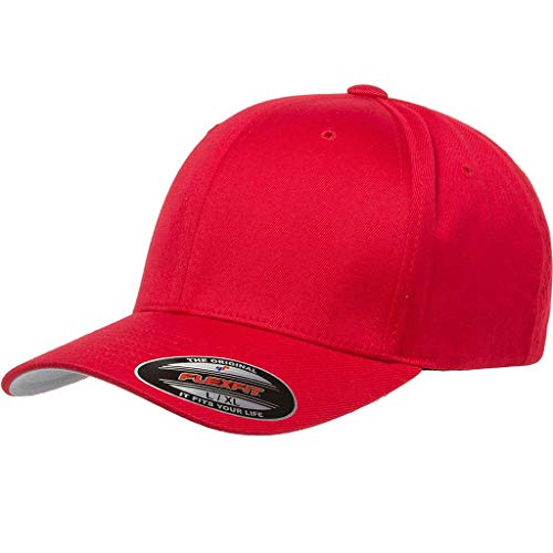 GNB CUSTOM EMBROIDERY LLC Plain 6277 Flex Baseball Men's Athletic Baseball Flex-Baseball Cap. Flex Baseball Baseball Hat. - color: Red, size: Large-X-Large
