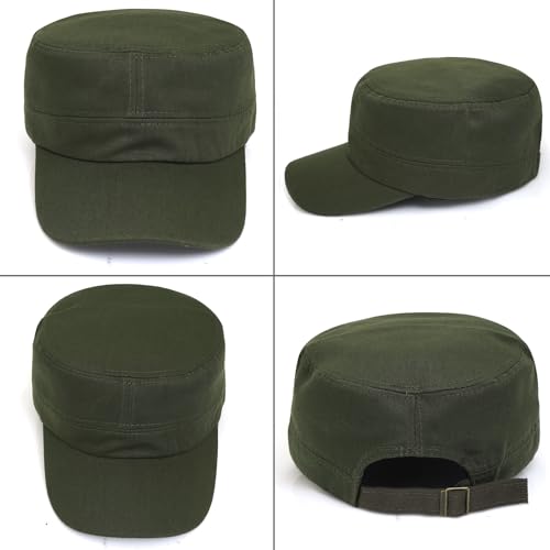 Unisex Basic Cadet Army Caps Everyday Military Style Hat - color: Army Green