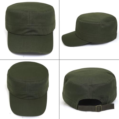 Unisex Basic Cadet Army Caps Everyday Military Style Hat - color: Army Green