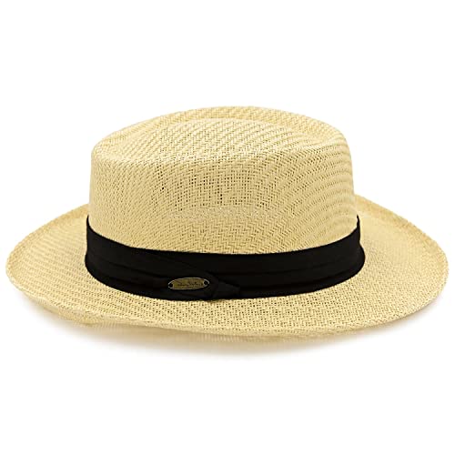 Panama Jack Mens Straw Safari Sun Hat - color: Black, size: Large-X-Large