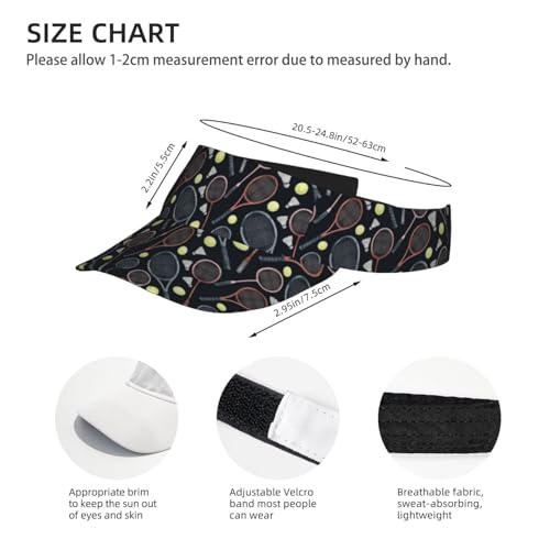 Funny Adjustable Sport Sun Visor Hat for Women Men - color: Badminton Tennis
