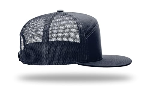 Richardson 168 Hi-Pro 7 Panel Adjustable Snapback Trucker Mesh Back Cap - color: Navy