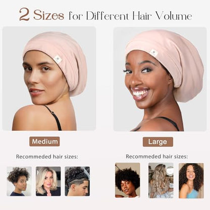 YANIBEST Slouchy Beanie Hat Satin Lined Sleep Cap Chemo Headwear Caps Pink - color: Pink, size: Medium