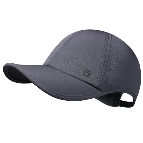GADIEMKENSD Performance Running Hat, Stretchy Fabric with Vented Mesh for Outdoor Workouts - color: Dark Grey /2.0