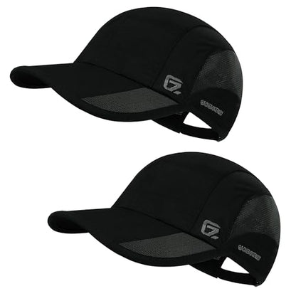 GADIEMKENSD Outdoor Running Hat Breathable Mesh 2PACK - color: Black, size: 7-7 1/2