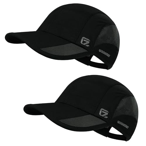 GADIEMKENSD Outdoor Running Hat Breathable Mesh 2PACK - color: Black, size: 7-7 1/2