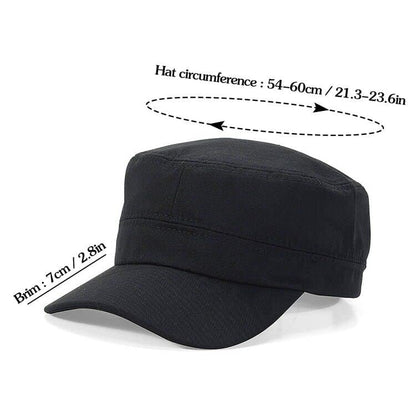 XYIYI Unisex Cotton Basic Cadet Army Cap Everyday Military Style Hat - color: Black