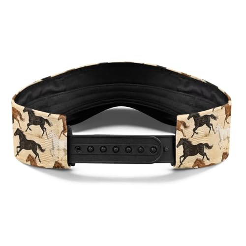 Cool Styles Sun Visor Hats 21.65~23.62 inches Adjustable Open-Top caps Quick-Dry Visor Cap - color: Horse