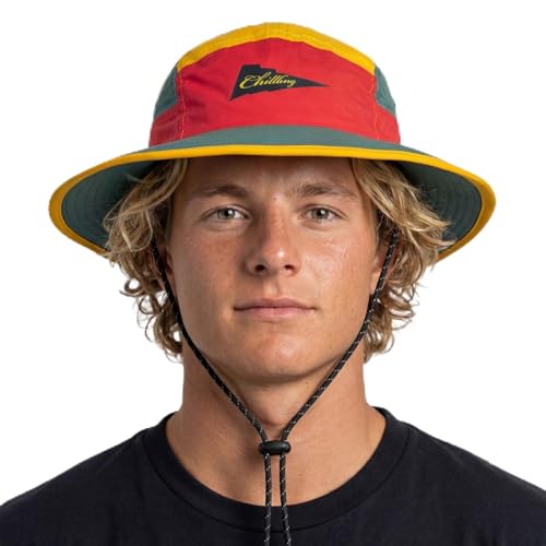 Color-Blocked Fisherman Style Sun Hat for Outdoor Camping, Surfing & Vacations - Wide Brim, UV Protective, Anti-Slip - color: B-retro