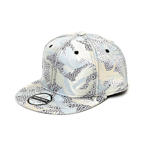 Japanese Kimono Baseball Cap for Men, Snapback Flat Brim Hat - color: 002, size: Medium-Large