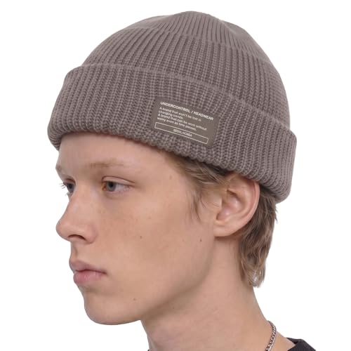 UNDERCONTROL Winter Trawler Fisherman Beanie Men Women Unisex Stylish Plain Docker Skull Hat Roll up Watch Cap Color Pack - color: Grey