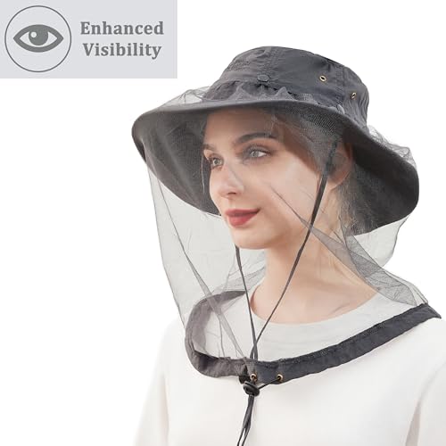 Palmyth Head Net Hat, Sun Hat Safari Hat - color: Charcoal