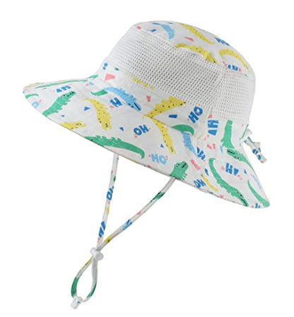 Home Prefer UPF50+ Wide Brim Sun Hat Boys Girls Sun Protection Hat Zoo Beach Swim Safari Bucket Hat for Baby Toddler Kid - color: Crocodile, size: 1-2T