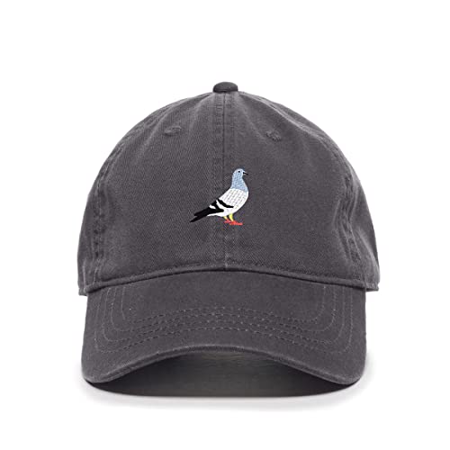 Pigeon Baseball Cap Embroidered Cotton Adjustable Dad Hat - color: Charcoal