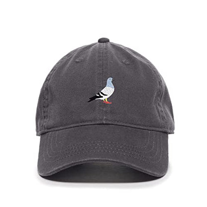 Pigeon Baseball Cap Embroidered Cotton Adjustable Dad Hat - color: Charcoal