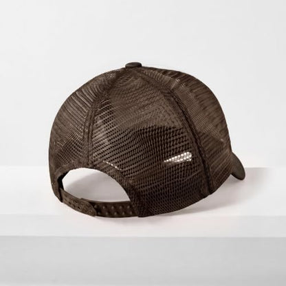 CHOK.LIDS Blank Foam Trucker Hat, Retro Mesh Rope Snapback Cap, Men Women - color: Curved Brim (White/Brown)