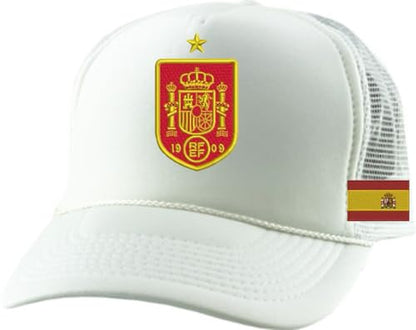 ALLNTRENDS Trucker Hat Embroidered Europe Champ Team Fan Snapback - color: White, size: One Size