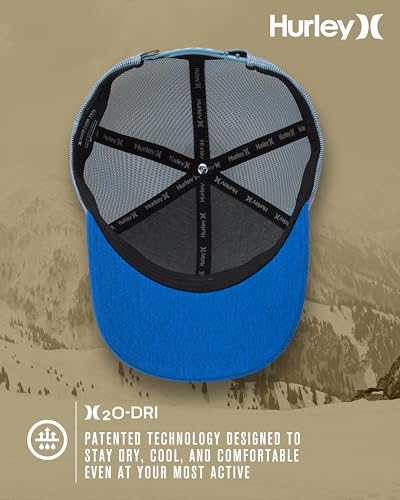 Hurley Men's Caps - H2O-Dri League Baseball Caps for Men with Snapback Closure - Classic Mens Trucker Hats (S-XL) - color: Blue Beyond