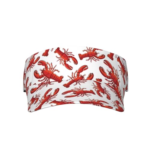 Sports Sun Visor Hats Adjustable Men Women Lightweight Packable Cooling Empty Top Visor Hat for Running, Tennis, Golf - color: Lobster
