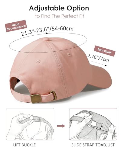 Lvaiz Womens Satin Lined Baseball Cap Washed Cotton Adjustable Dad Hat - color: Pink