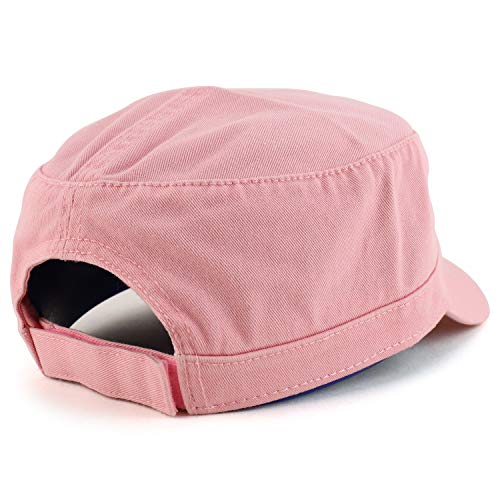 Trendy Apparel Shop Cotton Army Cap Military Flat Top Adjustable Baseball Cap - color: Pink