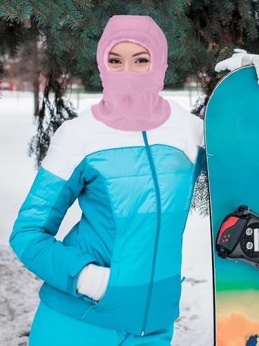 Geyoga Winter Fleece Balaclava Hat for Men Women - color: Pink,purple