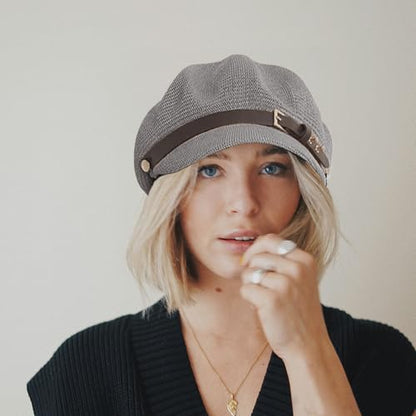 Lightweight Newsboy Cap Beret Breathable Mesh Sun Hat Beach Hats for Women - color: Gray