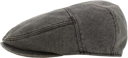 KBETHOS Leather Ascot Made in USA Ivy Collection Classic Newsboy Caps - color: Faux Leather - Charcoal, size: Small-Medium