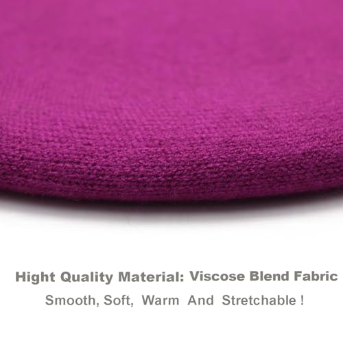 Wheebo Reversible Solid Color French Beret Hat for Women and Girls - color: Magenta