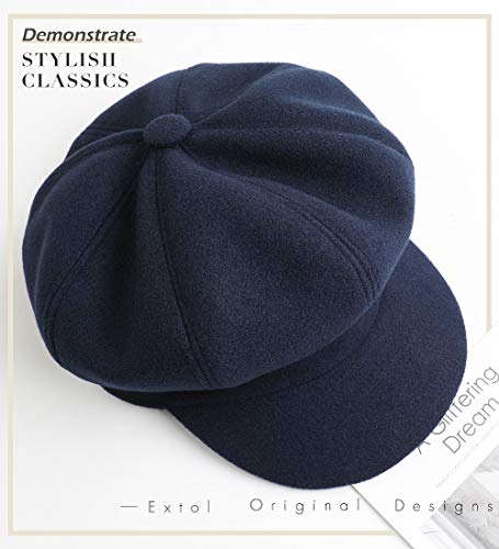 Sumolux Women Beret Newsboy Hat French Cap Classic Winter - color: Navy Blue
