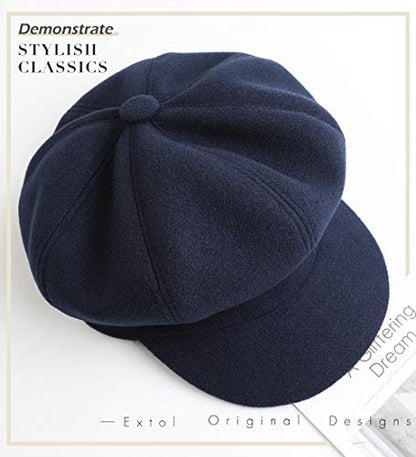 Sumolux Women Beret Newsboy Hat French Cap Classic Winter - color: Navy Blue