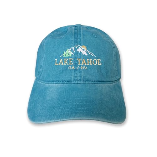 USmania Lake Tahoe Embroidered Cap hat Baseball hat Nature hat Mountain hat Camping hat Hiking hat - color: Lake Blue
