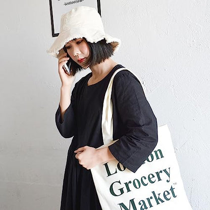 Quanhaigou Frayed Unisex Sun Hats, Fashion Beach Bucket Hat for Men Women,Summer Outdoor Boy's Girls Boonie Cap - color: Frayed Beige