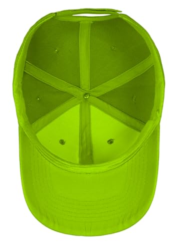 TK Flex Blank Hats, Adjustable Plain Hats, Casual Women's and Men's Hats, Baseball Caps for Patches and Embroidery, 12 Pack - color: Neon Green