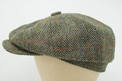 Lomond Newsboy Cap - 100% Handwoven Wool - Harris Tweed - Water Resistant - color: Field Herringbone, size: Medium