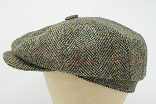 Lomond Newsboy Cap - 100% Handwoven Wool - Harris Tweed - Water Resistant - color: Field Herringbone, size: Medium