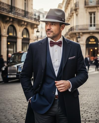 Fedora Hats for Men Women 1920s Short Brim Felt Trilby Hat - color: Light Grey