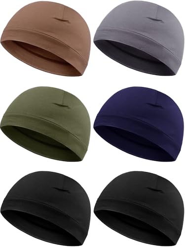 Syhood 6 Pcs Men Skull Caps Cotton Beanies Caps Sleep Hats - color: Stylish Color