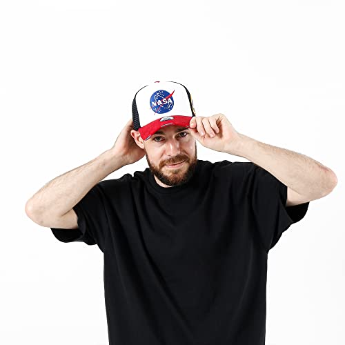 ililily NASA Meatball Logo Embroidery Baseball Cap Apollo 1 Patch Trucker Hat - color: Black - Premium, size: Large